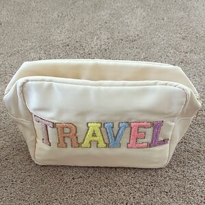 Cream Travel Cosmetic Bag
